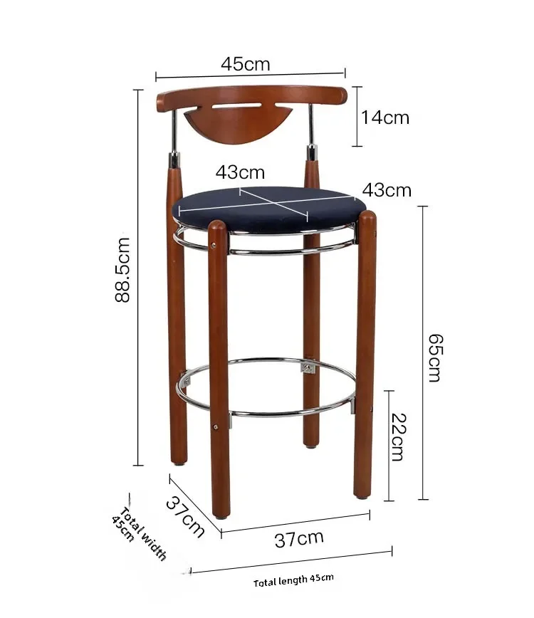 Mittelalterlicher Barstuhl, einfacher, leichter, luxuriöser Barstuhl mit Rückenlehne für Zuhause, Internet-Promi-Restaurant, Hochstuhl