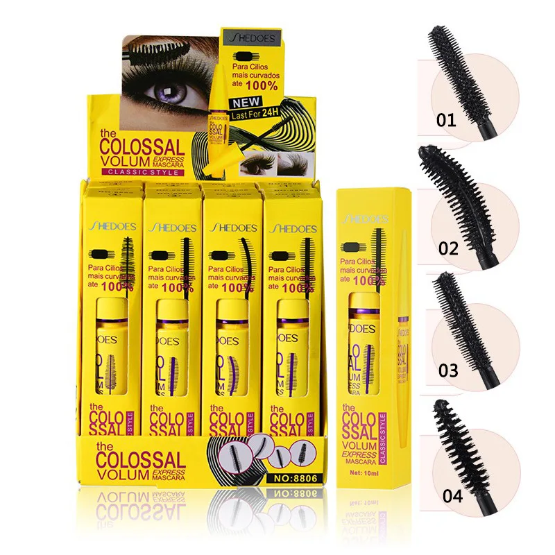 【12PCS Mascara Wholesale】4D Silk Fiber Lash Mascara Lengthening Thick Volume Long Lasting Smudge-Proof All Day Full Long