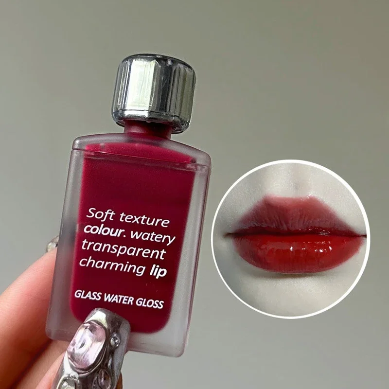 Punk Juice Red Lip Gloss Black Mirror Water Light Lip Glaze Jelly Glass Lip Oil Waterproof Lipstick Nude Clear Tint Makeup