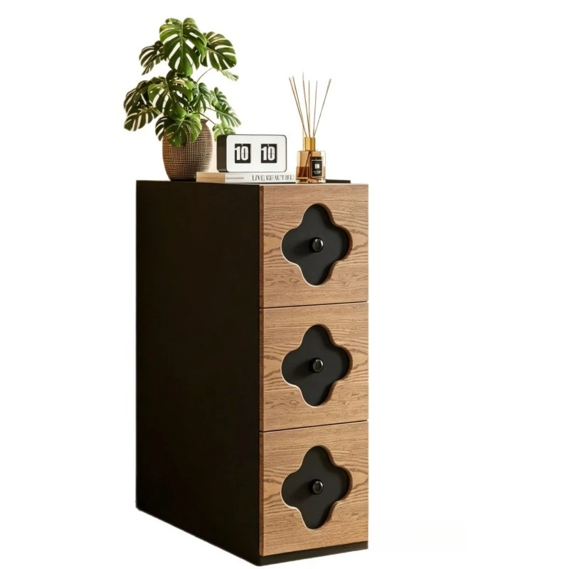 Vintage-style three-drawer cabinet, solid wood drawer storage cabinet, storage cabinet, bedroom bedside cabinet