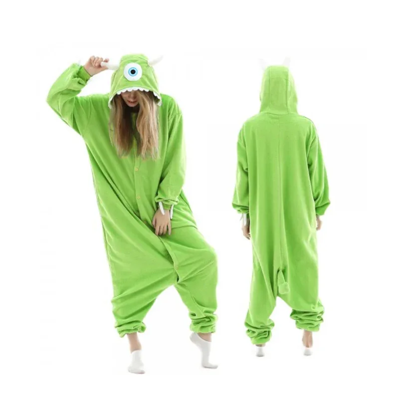 

ss13Zipper Unisex Couple Animal Sullivan Pajama Monster Cosplay Onesie Mike Jumpsuit Winter Cartoon Halloween Kigurumi Sleepwear