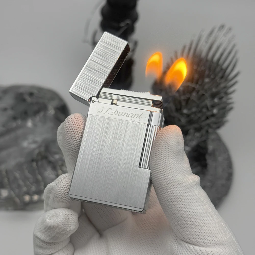 

Lighter, Silver Soft Flame Dual Flame Butane Gas Refillable, Loud Crisp Sound, Limited Edition Commemorative, Gift for Men/Smoke