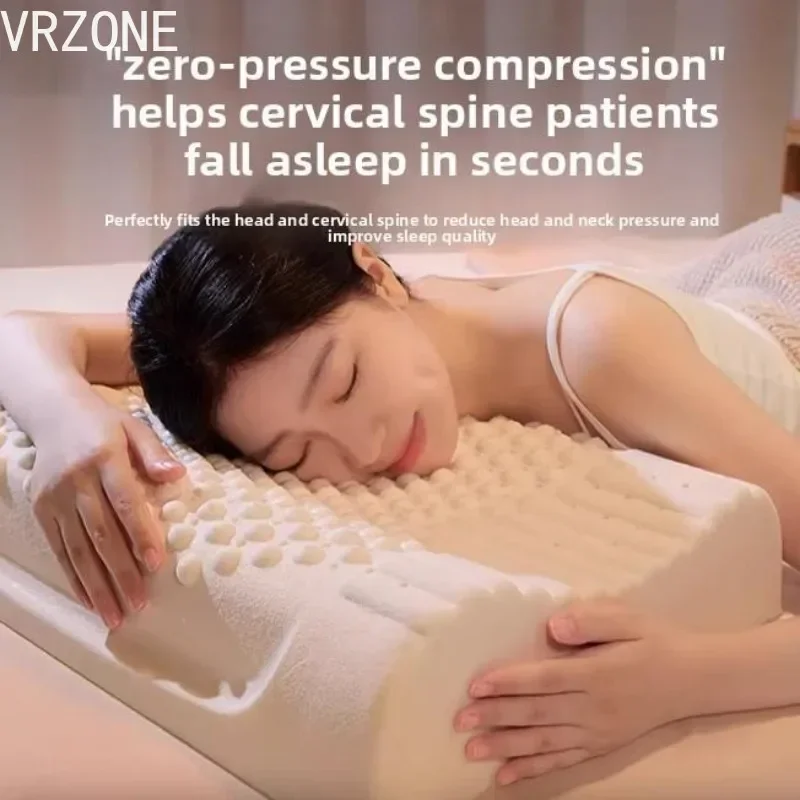 1pc Natural Latex Pillow Core – Cervical Spine Protection, Silicone Rubber Sleep Special for Adults