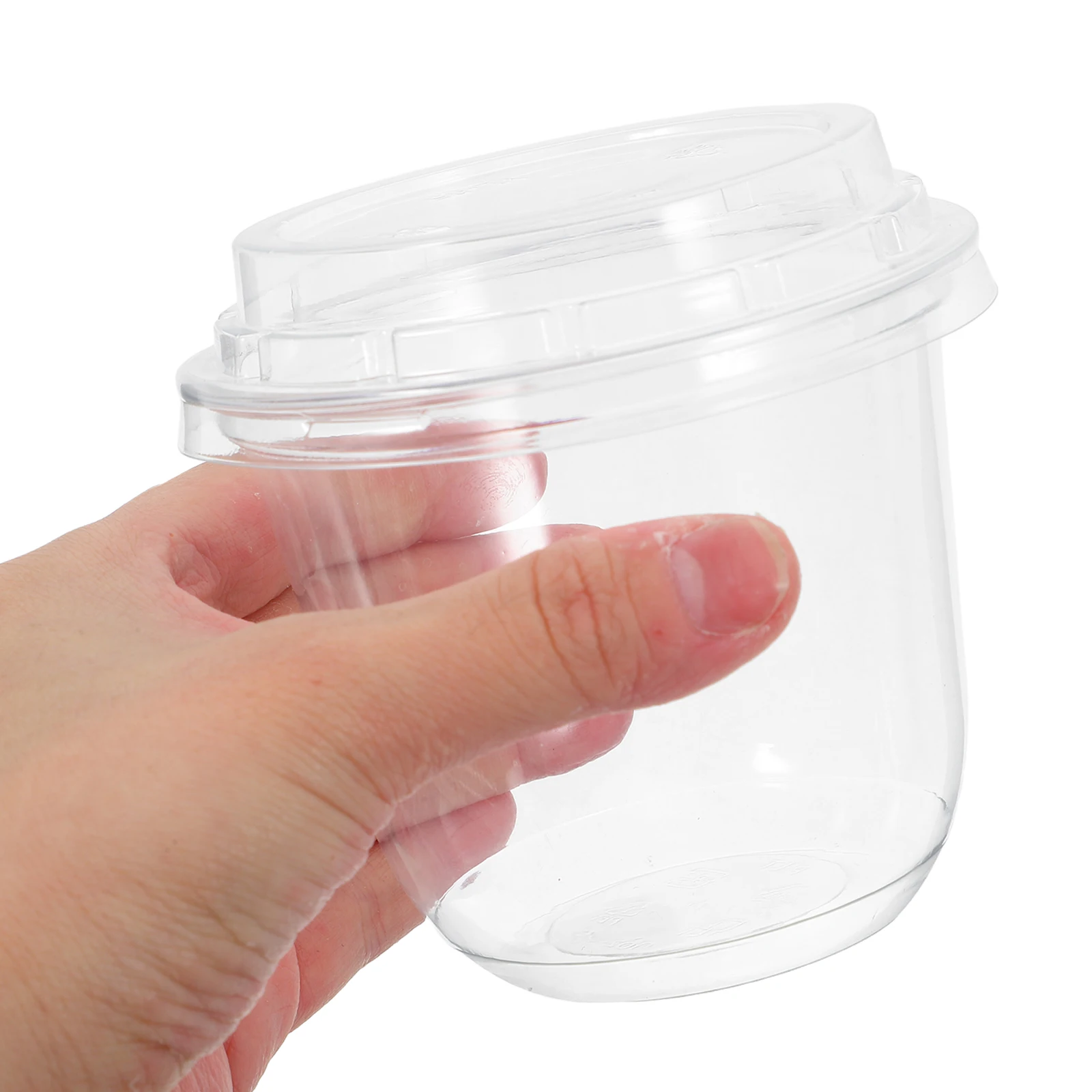 

10pcs Plastic Jelly Clear Dessert Cups with Lids Disposable Bowls Safe Material Sealed Lid Design Versatile for Parties