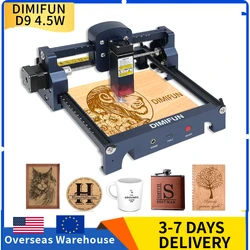 DIMIFUN D9 4.5W portable mini laser cutting and engraving machine tool, 0.06mm precision compressed spot, working area 130*130mm