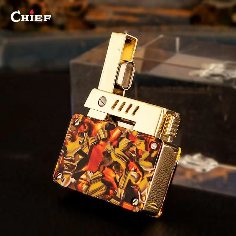 

Зажигалка Chief Authentic Double-Core Flame Metal Kerosenes с двойным пламенем, выдвижным механизмом и автоматическим поджигом, ветрозащитная.