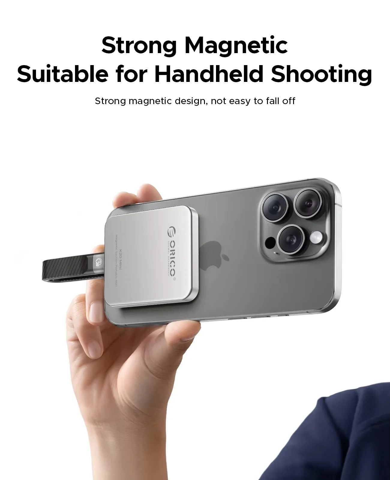 ORICO K20 Mini Magnetic External SSD 500GB/1TB USB-C Portable Solid State Drive Ultra-Fast 2000MB/s High-Speed MagSafe SSD - Image 3