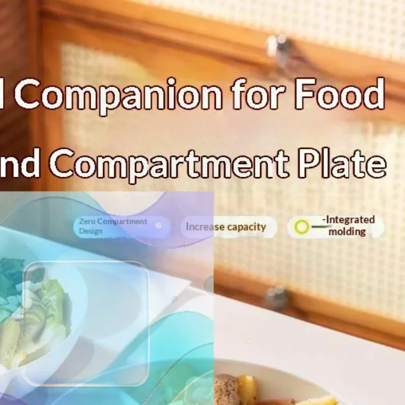 3 Section Grid Shaped Dinner Plate BPA Free Durable Plastic Round Food Tray for Office Lunch Home Snack Serving Outdoor Events