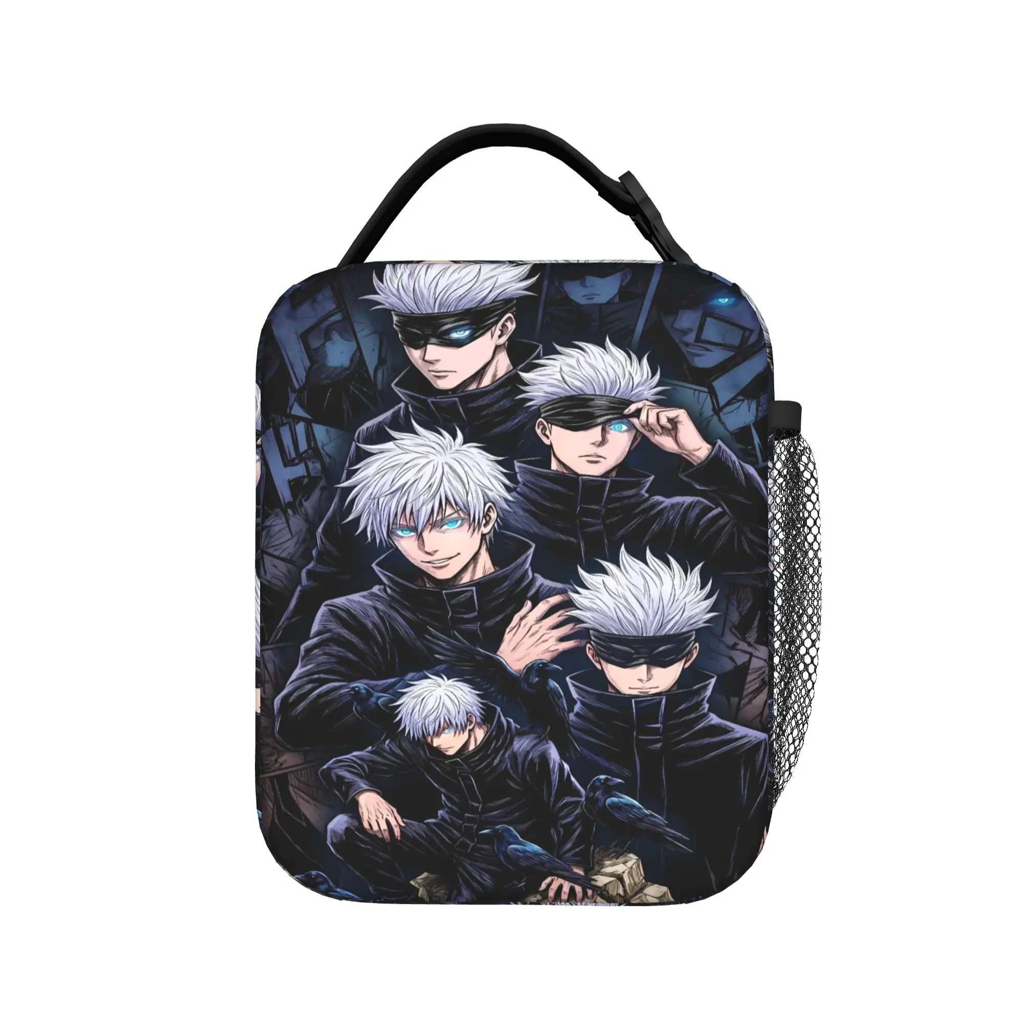 Satoru Gojo Lunch Bag J-Jujutsus K-Kaisens Vintage Lunch Box For Girl Boy  Outdoor Cooler Bag Oxford Thermal Tote Handbags