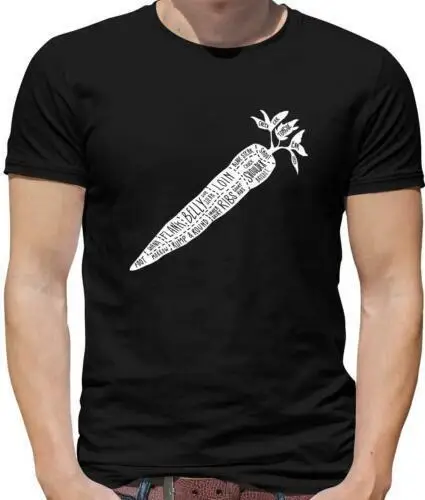 Butcher Carrot Diagram Mens T-Shirt - Vegetarian - Vegan - Vegetable - Food