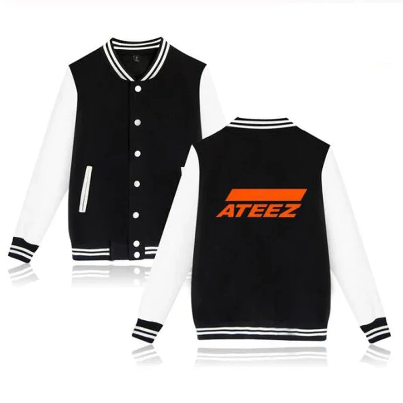 

K POP K-POP ATEEZ Album Women/Men Hoodies Sweatshirts Fans Supportive Korean Streetwear Hip Hop Baseball Jacket Outerwear