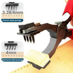 Leather Craft Tools Hole Punch Plier Silent Pricking Iron Diamond Chisel Sets French Stitching Chisel 4mm/3.38mm for Sewing Hole