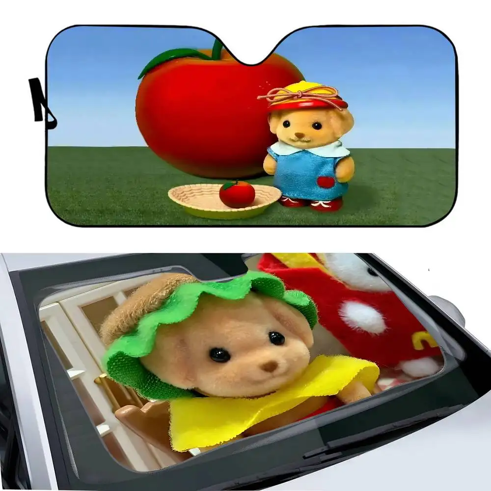 S-Sylvanian Families ظلة الزجاج الأمامي أضعاف متابعة الزجاج الأمامي للسيارة 70x130 سنتيمتر نافذة السيارة غطاء الزجاج الأمامي عاكس الحرارة #5