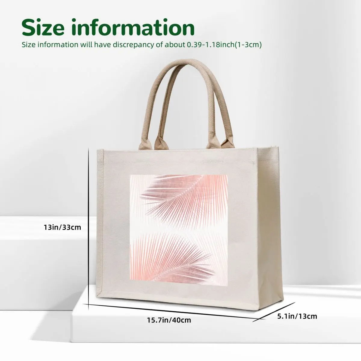 Palm leaf synchronicity - rose gold Tote Bag reusable shopping bags reusable grocery bags Handbags women cute pouch bag