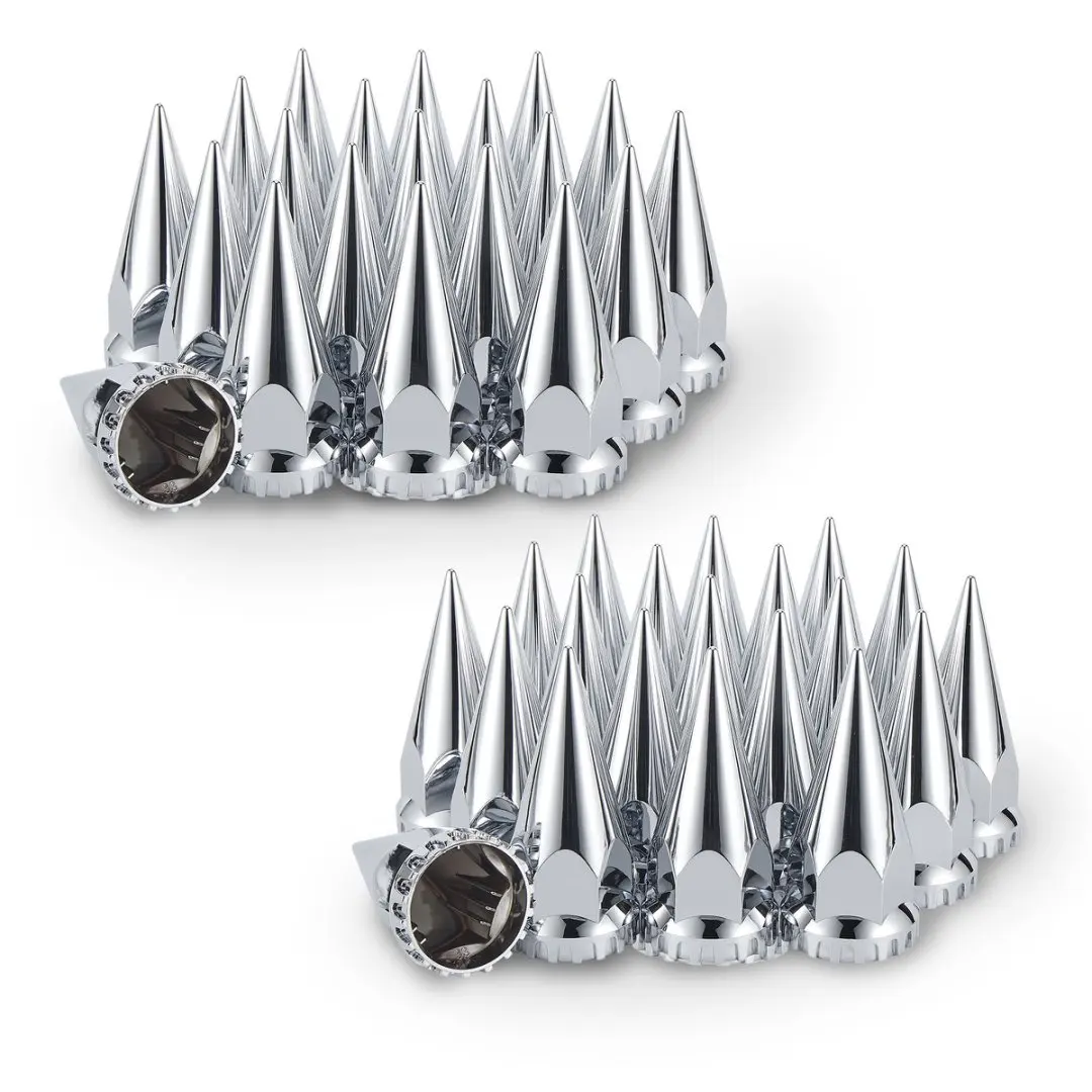 

40 шт., 33 мм x 4 3/4 дюйма, хромированные крышки гаек с проушинами, резьбовые, хромированные пластиковые колпачки из АБС-пластика, заостренная винтовая крышка гайки с проушиной для полугрузовиков