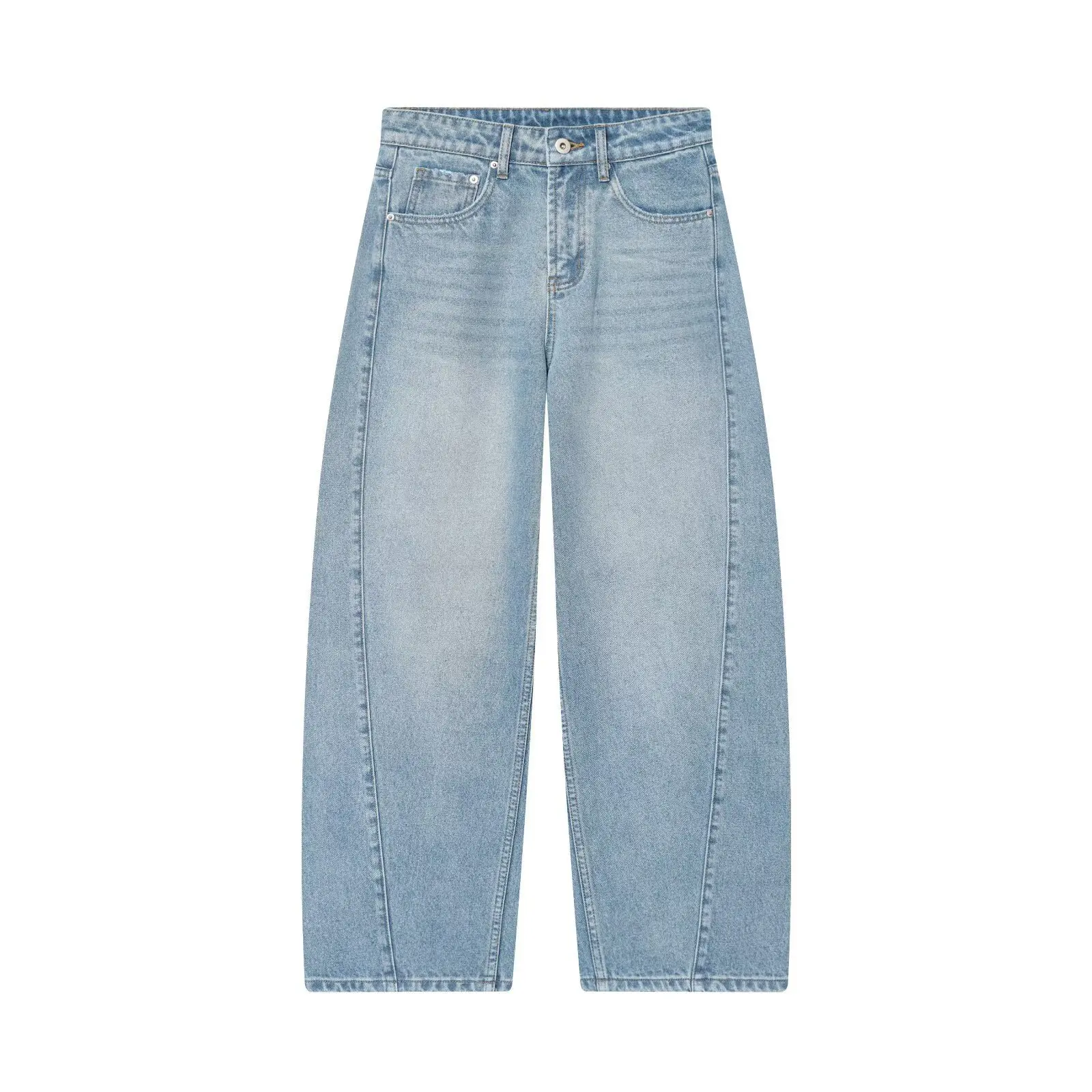 

Jenny&Dave American Vintage Cocoon Shaped Harem Denim Pants Wide Leg Jeans Minimalist Boyfriend High Waisted Woman's Jeans