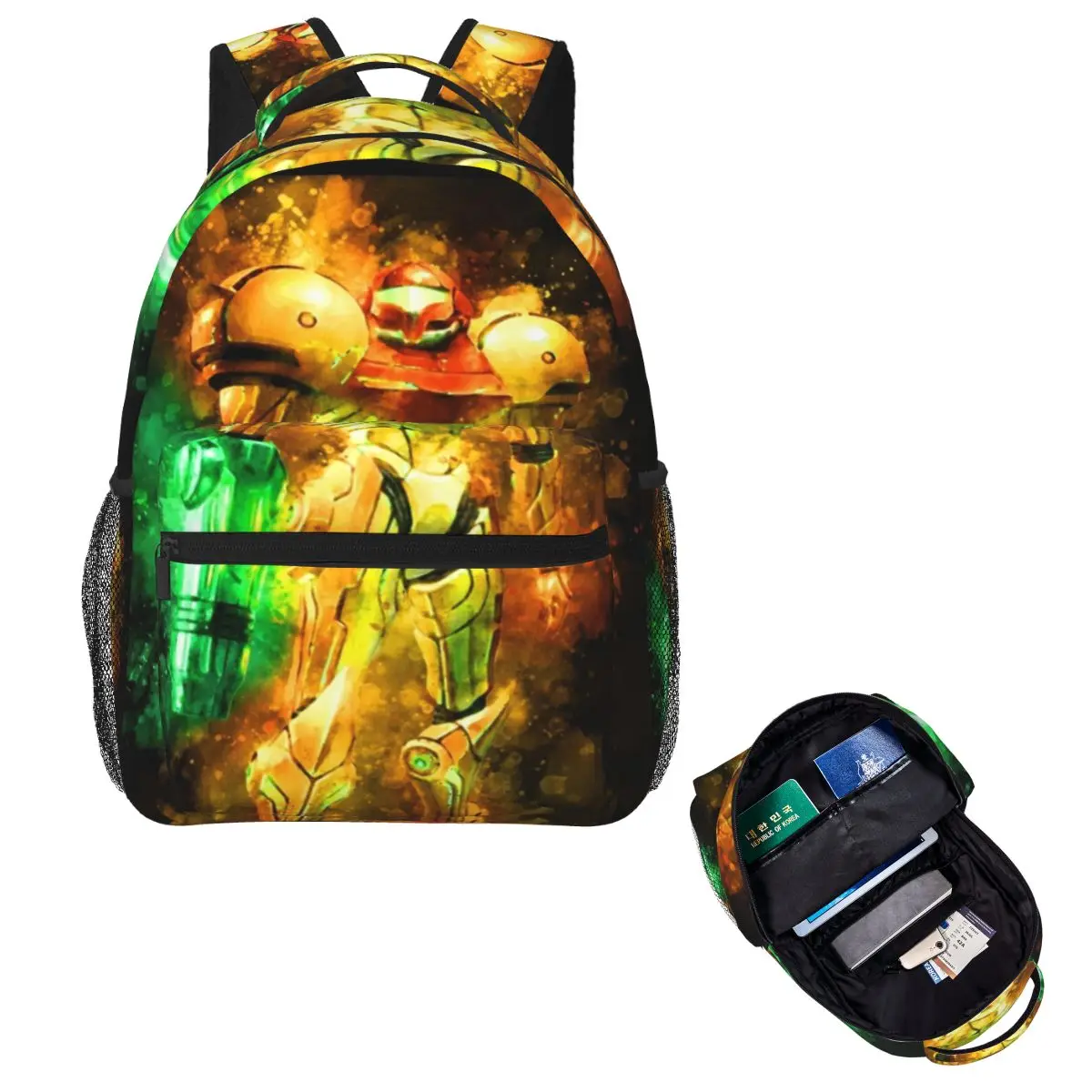 Mochila Metroid Samus Aran Prime Hunter, gran oferta, mochila de gran capacidad para niños y niñas, bolso escolar, bolsos de hombro para hombres y mujeres