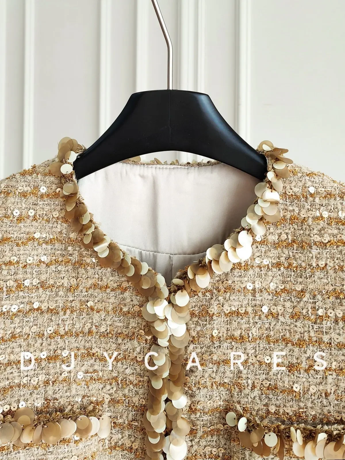 New Glitter medium length floral coat, stylish top big size