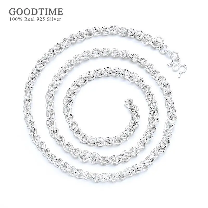 

Fashion Men Chain Pure 999 Sterling Silver Clavicle Twist Chain Can Match With Pendant Hip-hop Necklaces Male Anniversary Gift