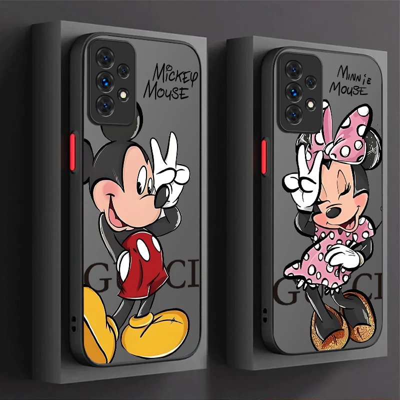 Mickey Minnie Love Couple PC Case For Samsung Galaxy A53 A16 A54 A34 A24 A06 A05 A05S A13 A23 A33 A73 A72 A52S A52 A32 A22 A12