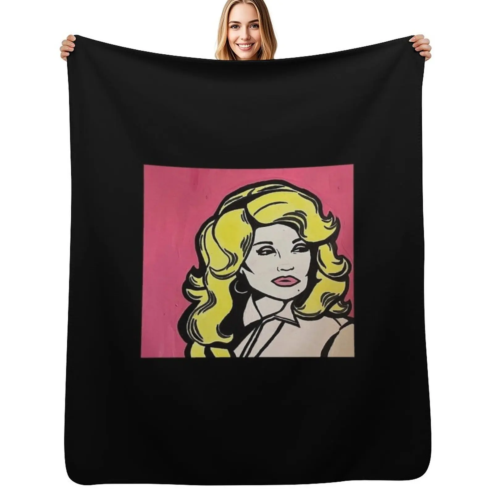 

Dolly Parton Pop Art Tote Bag Throw Blanket Long Lasting Soft Plush Blanket for Daily Use