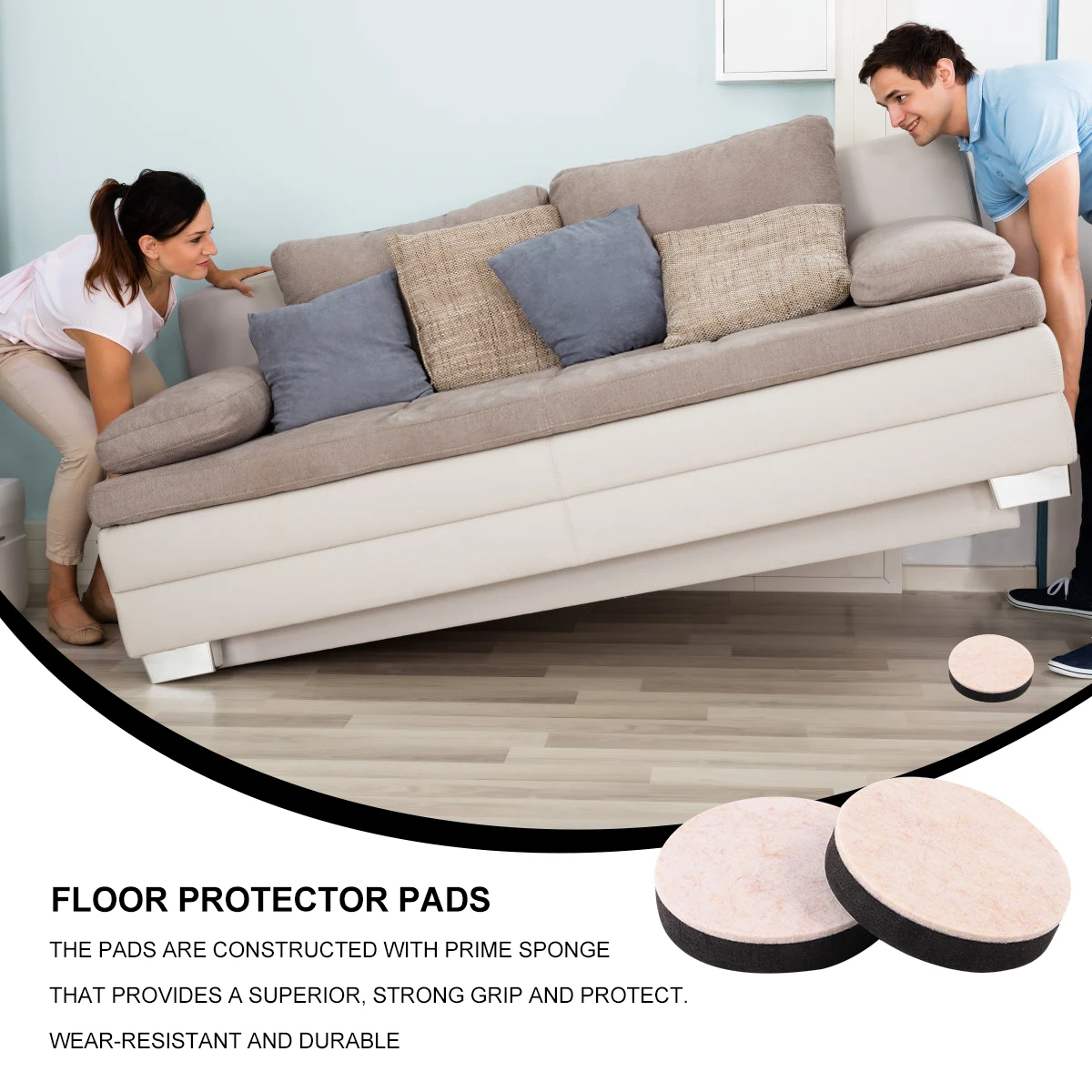 

16pcs Furniture Feet Pads Hardwood Sliders No Residue Stick Anywhere Floor Protector For Chairs Tables Silent Moving Home Use