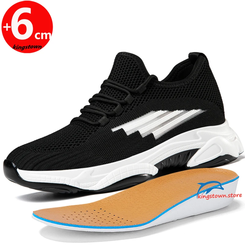 Men's Sneakers  Elevator Shoes Height Taller Heels Man Lift  Increase Soles 6cm
