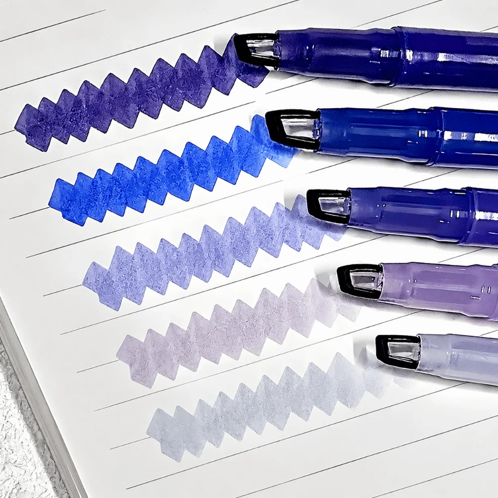 5pcs/set Colorful Dual Tip Highlighter Set Multi-Color Visible Window Highlighter Pen Eye-protecting Marker Pens Journaling
