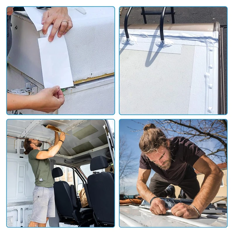 16.4ft RV Sealant Tape White Waterproof UV&Weatherproof Sealant Roofing Tape For RV Repair Window Boat Sealing Camper Roof Leaks 썸네일 6