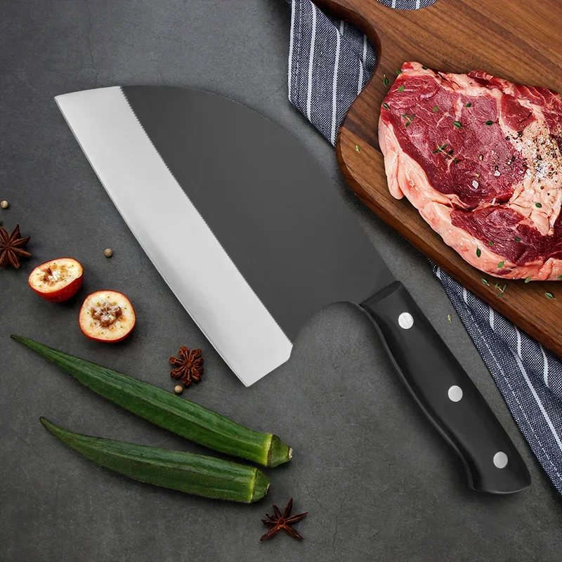 Kitchen Knives Slicing Meat Fruit Fish Meat Vegetables Butcher Knife Hand Forged Blade Wooden Handle Chef Cooking Cleaver Knives