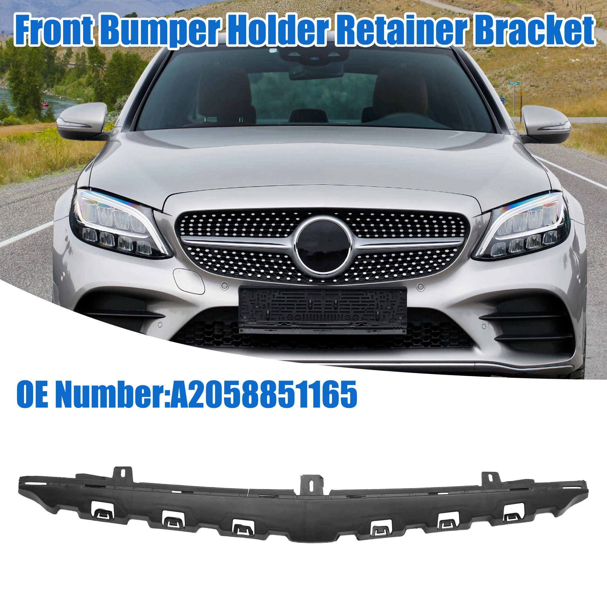 X Autohaux Front Upper Bumper Cover Inner Support Bracket for Mercedes-Benz C43 AMG 2017-2021 for Mercedes-Benz C300 2015-2018