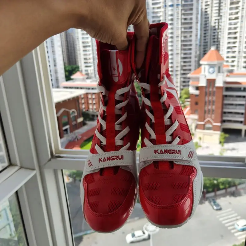 Sepatu Pertarungan Merek Mewah untuk Pria Wanita Sepatu Latihan Gym Desainer Uniseks Sepatu Tinju Tahan Pakai Sepatu Olahraga Pasangan