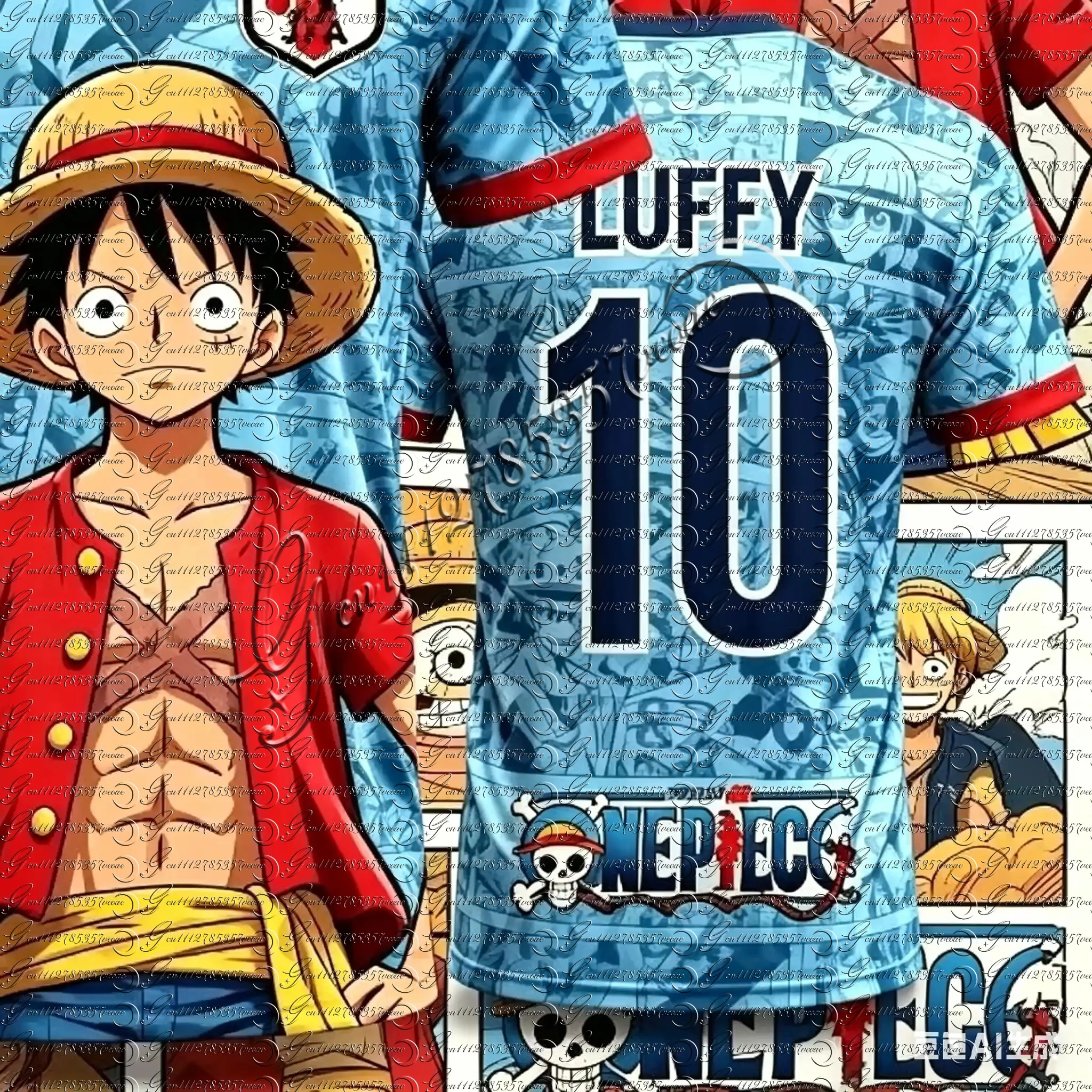 

Japan One Piece Luffy Football Jersey Men T-shirt Kids Football Special Jersey Kit Adult Men's/Women's Quick-Drying Sweatshirt