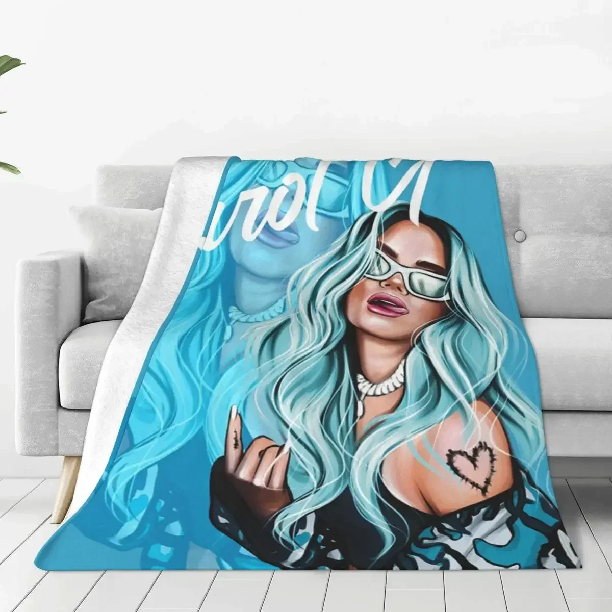 K-Karol G Flannel Baby Blanket Quality Soft Warm Music Tour Bedding Throw Blankets Winter Travelling Couch Bed Graphic Bedspread