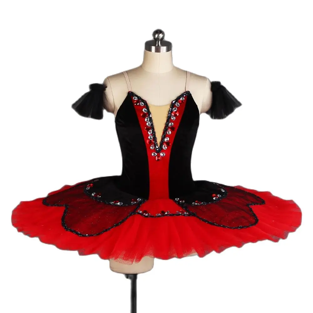 Tutú de Ballet negro preprofesional, traje de actuación, corpiño superior, baile favorito, BLL412, novedad