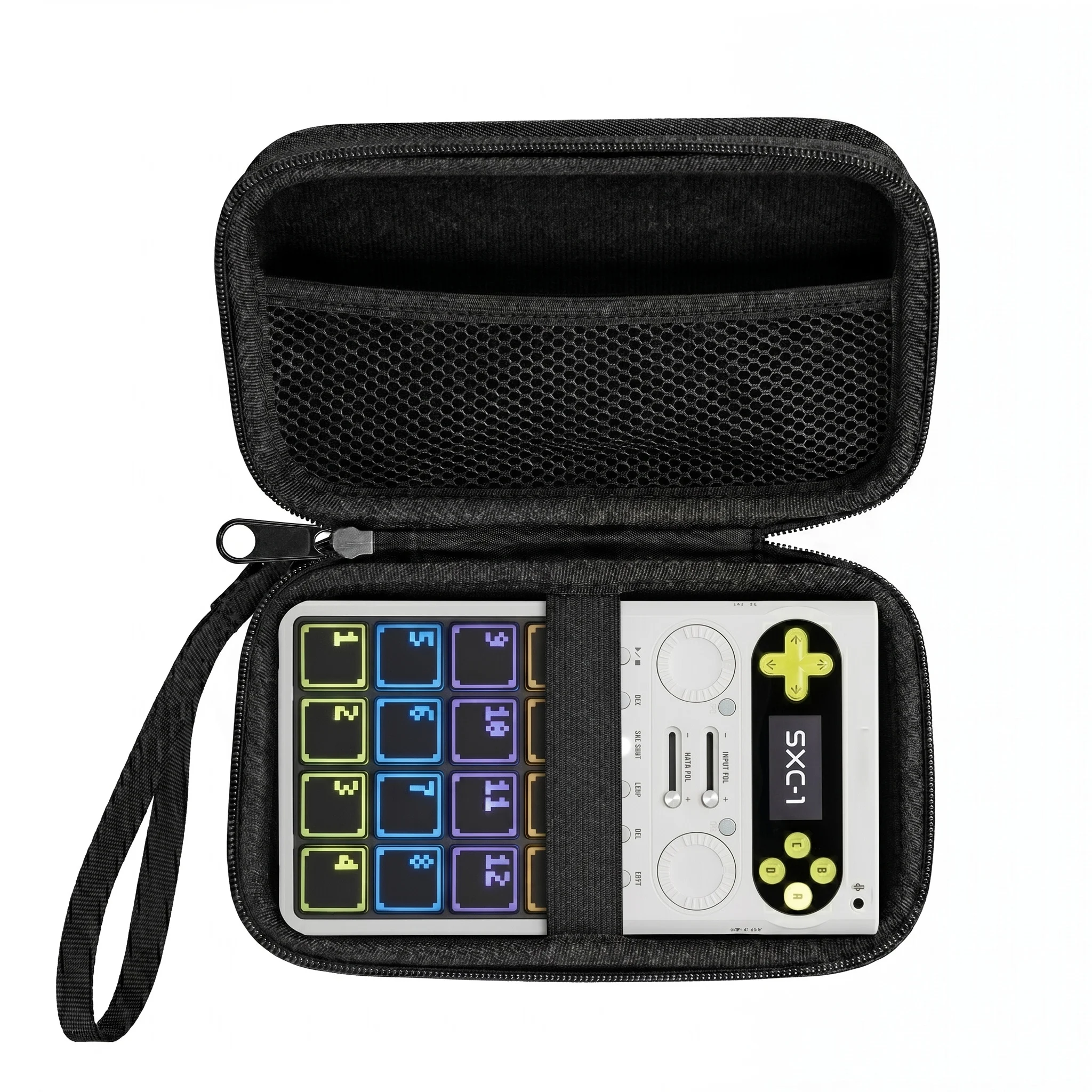 Hard EVA Case for SXC-1 Portable Music Production Controller Shockproof Waterproof Travel Carrying Storage Bag with Cable Mesh P