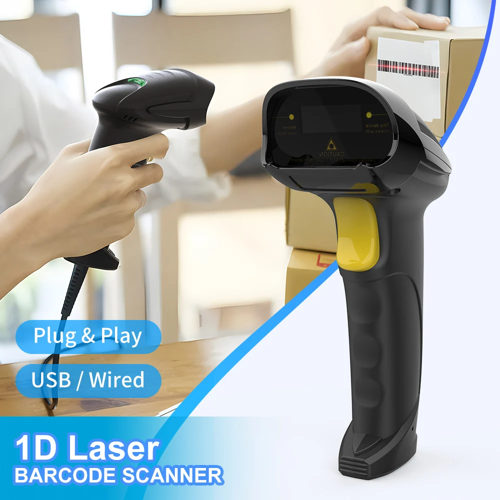 GTCODESTAR X-9100 Handheld Laser Barcode Scanner 1D Bar Code Reader for Warehouse