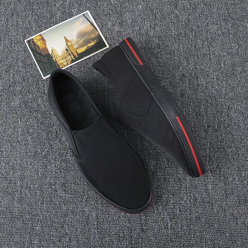 Men\'s All-match Casual Shoes Fashion Mixed Color Anti-collision Loafers Slip-on Comfortable Non-slip Outdoor Male Walking Shoes