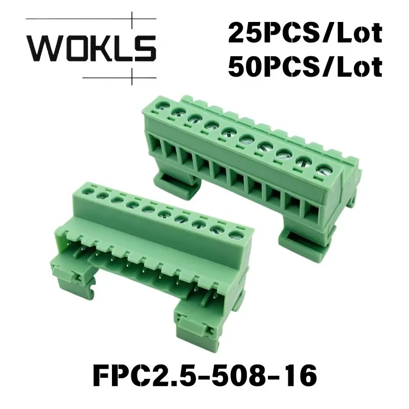 25/50PCS 2EDG-URK KF2EDG-KR DIN Rail 35mm Panel Mount Plug-in Separable Mating Terminal Block PCB Electrical Wiring Connector