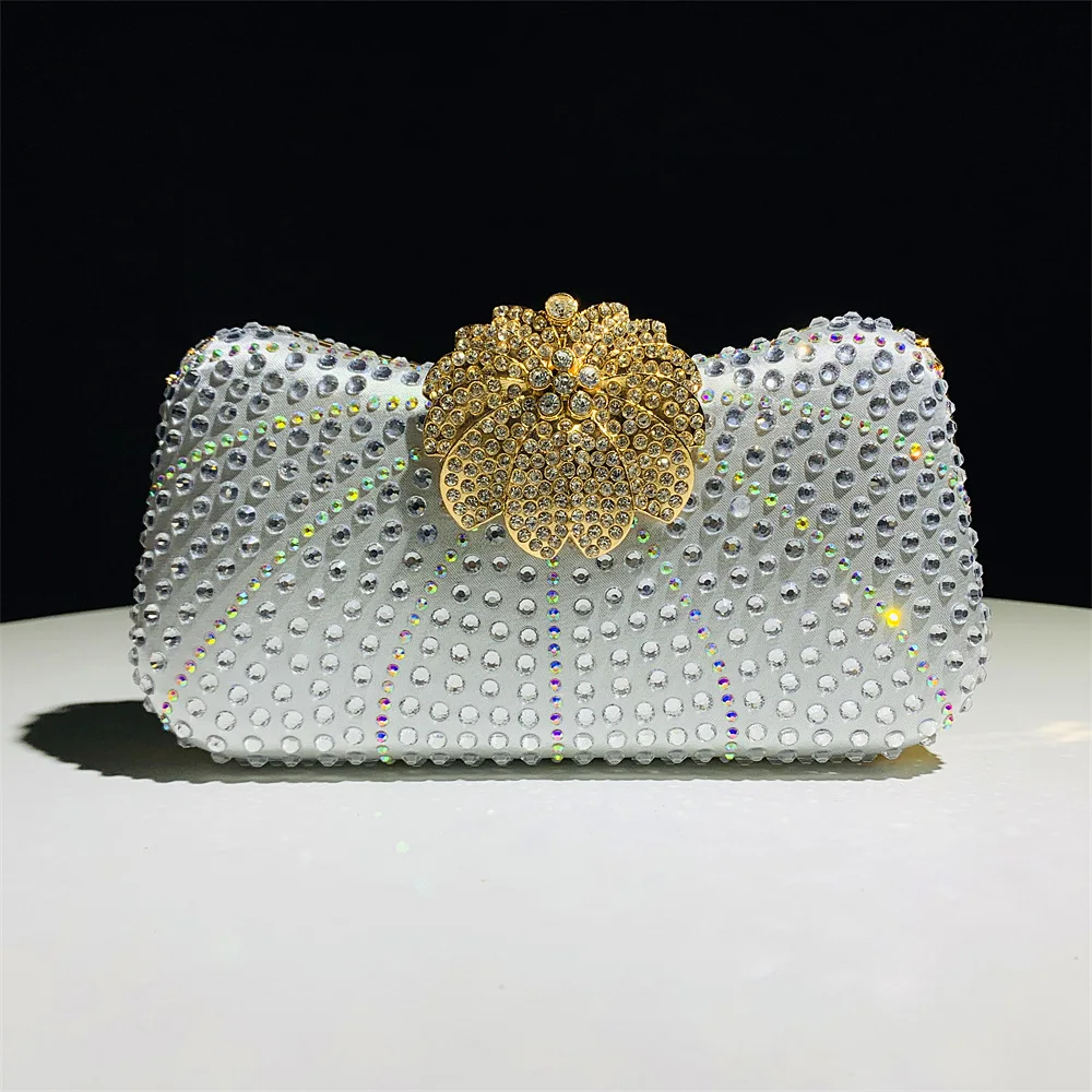 Shiny Rhinestone Evening Dress Wallet Crystal Diamond Women's Handbag Fashion Banquet Wedding Chain Shoulder Money Bag view 6