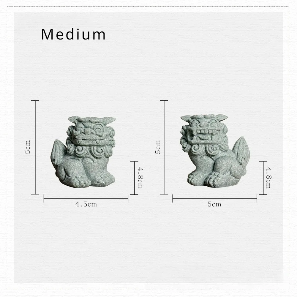 Feng Shui Foo Dog Guardian Statue Pair Chinese Decorative Figurines Home Office Garden Housewarming Congratulatory to Ward Off view 4