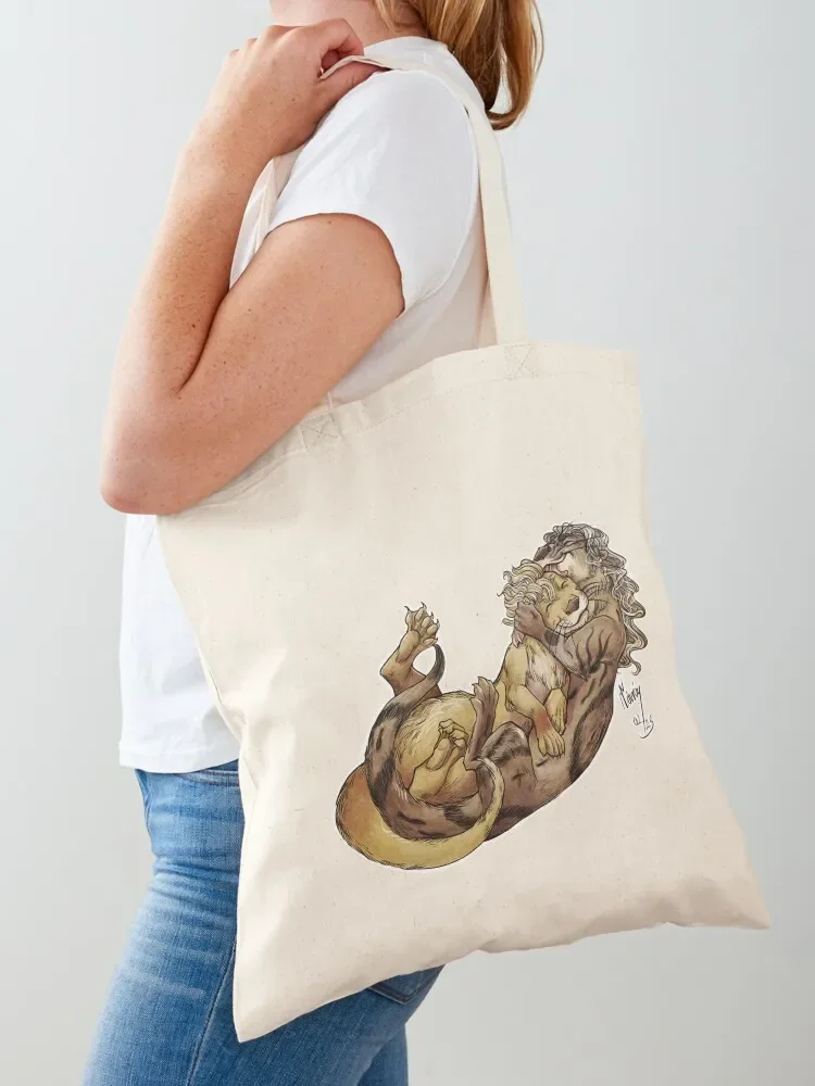

Two Pirate Otters Cuddling Tote Bag Canvas shoulder bag tote bags aesthetic shopping bags foldable Lady bags