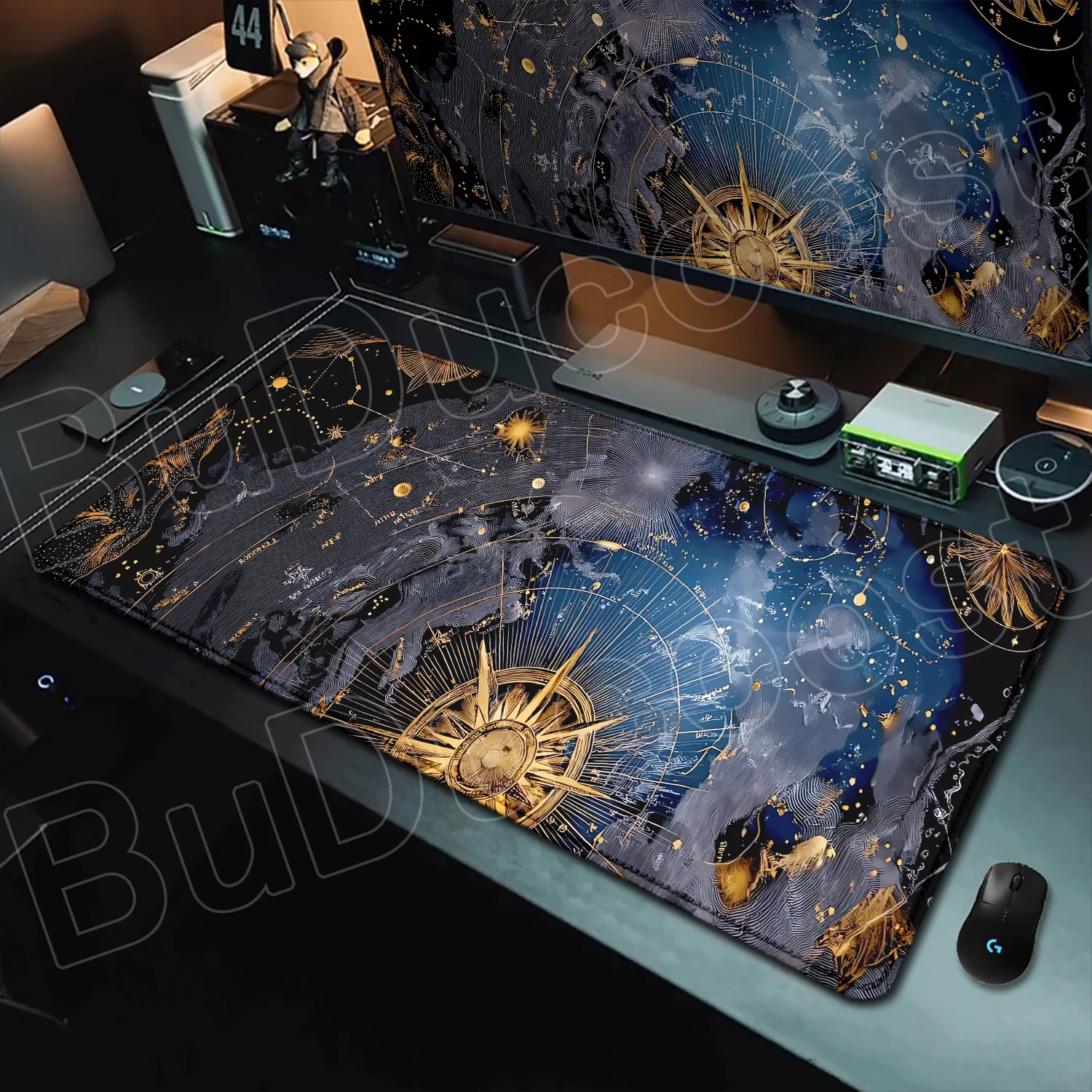 Cool Gold and Machinery Mandala Mouse Pad Gaming Accessories Office Gamer Keyboard Desk Mats Non-Slip Laptop Rubber XXL Mousepad
