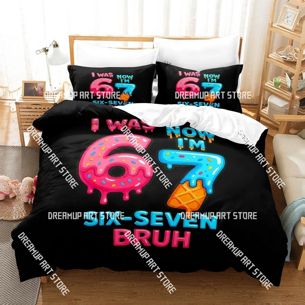 3D Printed Funny And Fun 67 Element Bruh 67 Bedding Set for Boys Girls Duvet Cover Twin Queen King Full Single Double Sizes
