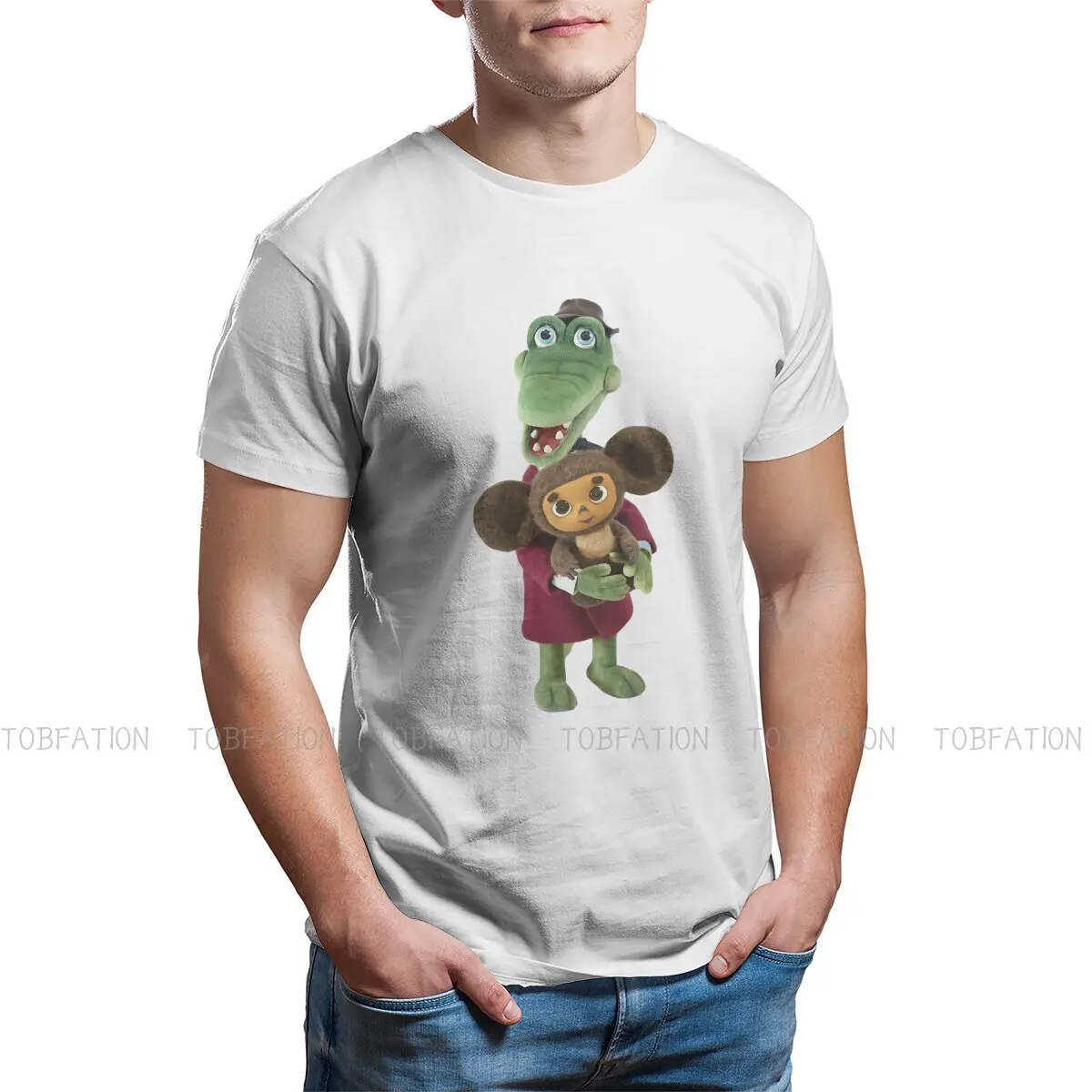 Cheburashka Soviet Russian Cartoon Gena Cheburashka Tshirt Top Graphic Men Fashion Summer Men\'s Clothing Cotton Harajuku T Shirt
