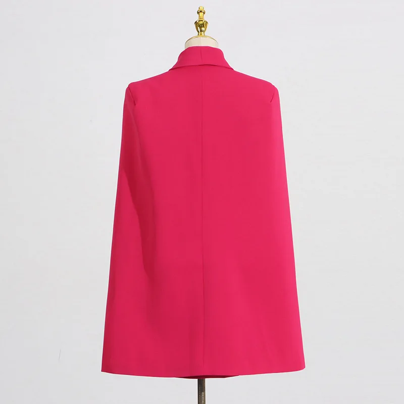 HKSH Women Tide Fashion Personality Style Suit-Coat Elegant High Street Tide Patchwork Cape Studded Sequins Waist Blazer HK8452