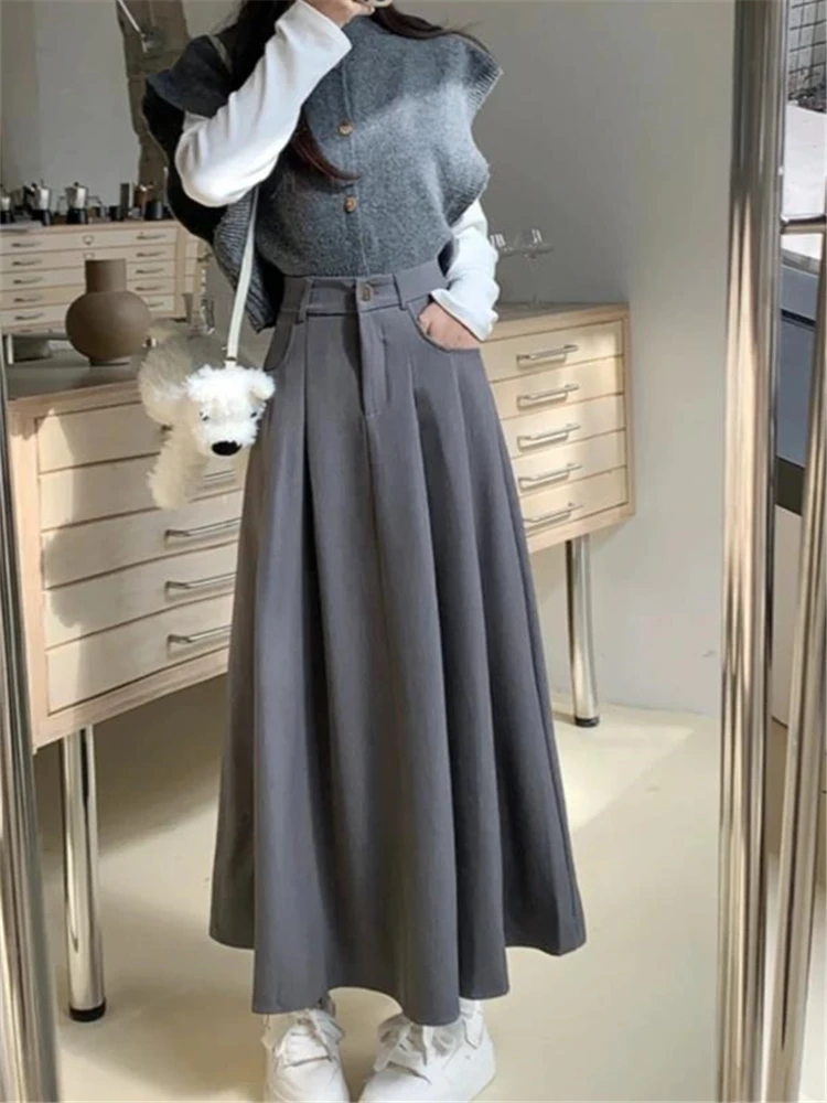 Women Skirts Spring Pleated Length Solid Simple Classic Graceful Popular Newly Young Stylish Cool Korean Style Hot Sale