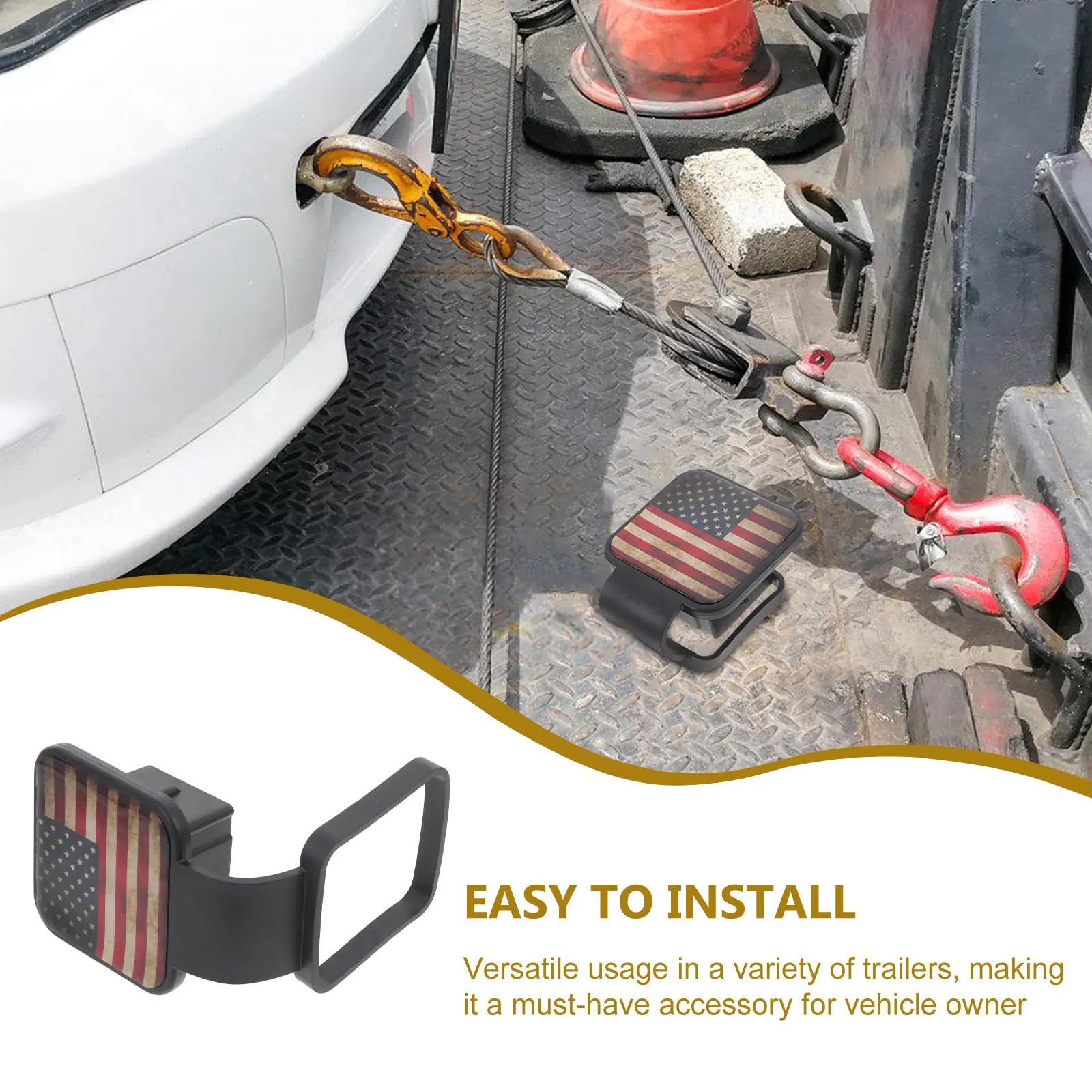 

Dust Plug for Trailer Caravan Accessories Durable Easy Install 2 Inch Tow Hitch Cover Receiver Hitch Cover for Trucks