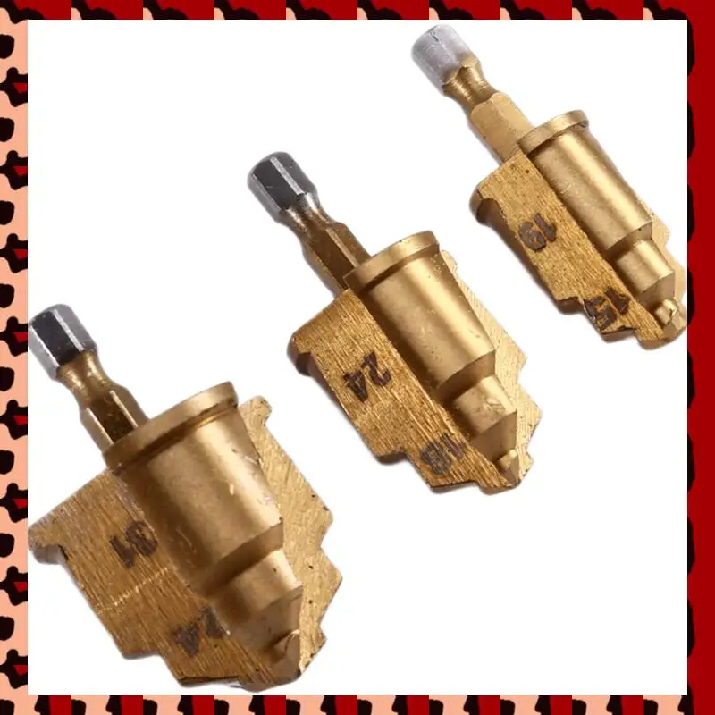 

A72P 3Pcs 3 Blades PPR Lifting Stepped Drill Bit Hexagon Shank Water Pipe Connection Tool 20/25/32Mm Chamfering Cutter