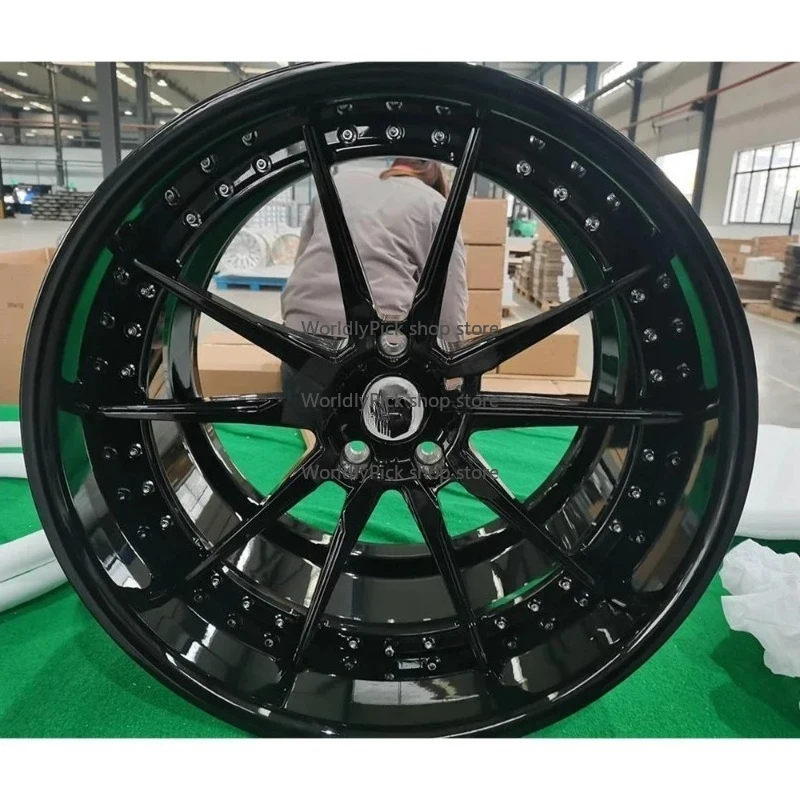 2PC Forged Wheels Deep Dish 20' for C8 Z06 5X120 Bolt Pattern Black Machined Custom Muscle Car Forged Aluminum Alloy Rims